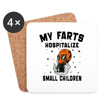 My Farts Hospitalize Small Children DAA Fart Jokes - Coasters (set of 4) - white - Front