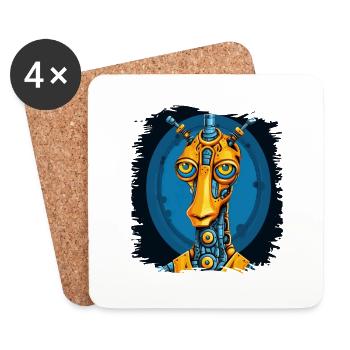 Geek girafe Art paresseux amour girafe chambre d’enfant bébé - Dessous de verre (lot de 4) - blanc - Devant