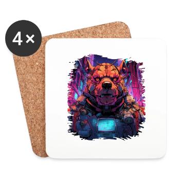 Gift Birthday Present Idea Funny Wild Animal - Coasters (set of 4) - white - Front