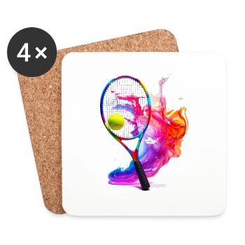 Tennis, a sport that is fun and keeps you fit - Coasters (set of 4) - white - Front