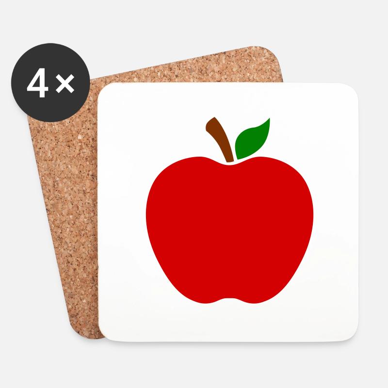 Apfel - Untersetzer (4er-Set) - Weiß