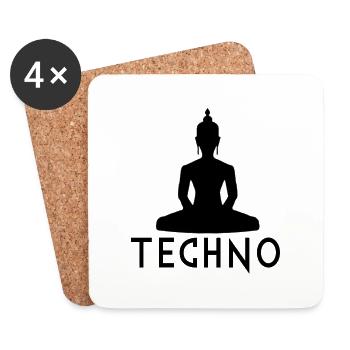 Techno-Musik - Untersetzer (4er-Set) - Weiß - Vorne
