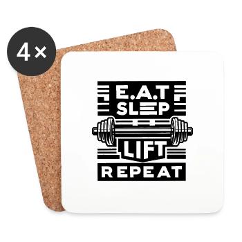 Gym Mantra Bold - Coasters (set of 4) - white - Front