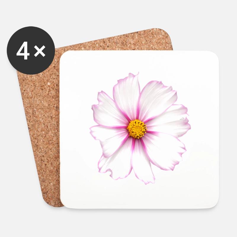 weiße Blume - Untersetzer (4er-Set) - Weiß
