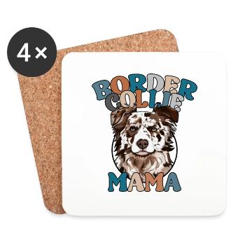 Border Collie Merle Mom Dogs Mother's Day Wilsigns - Coasters (set of 4) - white - Front