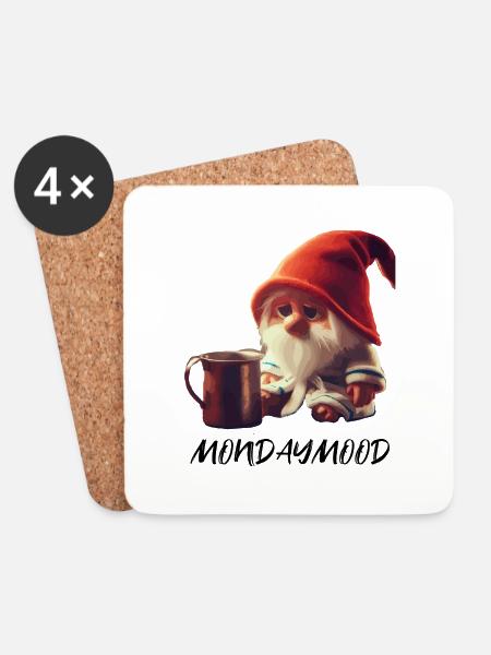 Mondaymood - Montagsmuffel bunt - Untersetzer (4er-Set) - Weiß