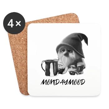 Mondaymood - Morning grouch black and white - Coasters (set of 4) - white - Front
