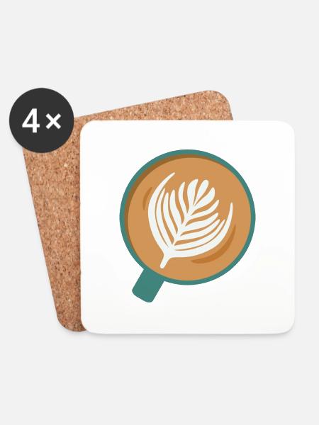Latte Art - Untersetzer (4er-Set) - Weiß