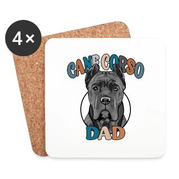 Cane Corso Dad Dogs Dog Father's Day Wilsigns - Coasters (set of 4) - white - Front