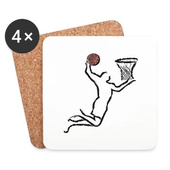 Basketteur Basket ball - Dessous de verre (lot de 4) - blanc - Devant