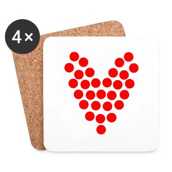 COUPLE. JUST MARRIED. Bachelorette party. VALENTINE'S DAY. LOVE. - Coasters (set of 4) - white - Front