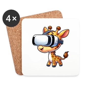 A Cool Giraffe with VR Headboard - Coasters (set of 4) - white - Front