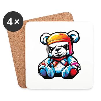 Teddy Bear / Cuddly Toy / Stuffed Animal / Gift Idea - Coasters (set of 4) - white - Front