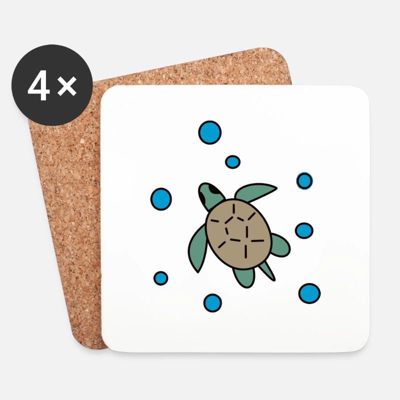 Turtle - Coasters (set of 4) - white