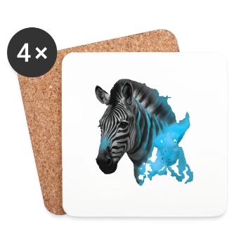 zebra - Untersetzer (4er-Set) - Weiß - Vorne