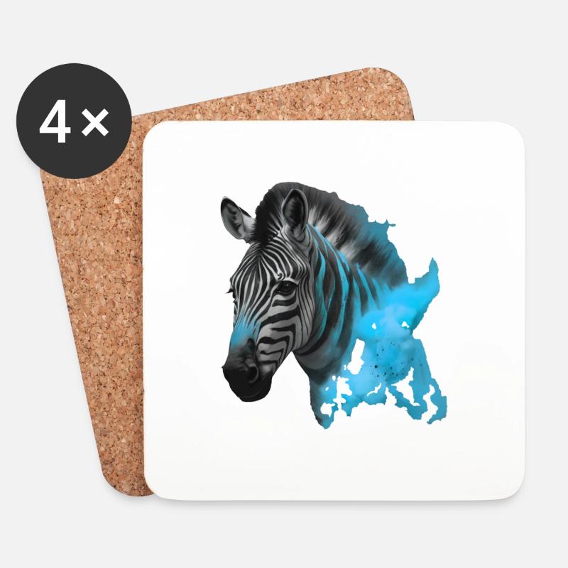 zebra - Untersetzer (4er-Set) - Weiß