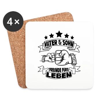 VATER & SOHN FREUNDE FÜRS LEBEN - Untersetzer (4er-Set) - Weiß - Vorne