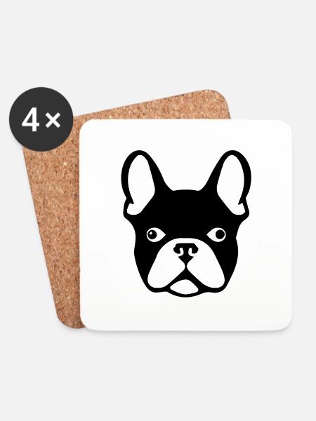 French Bulldog - Coasters (set of 4) - white