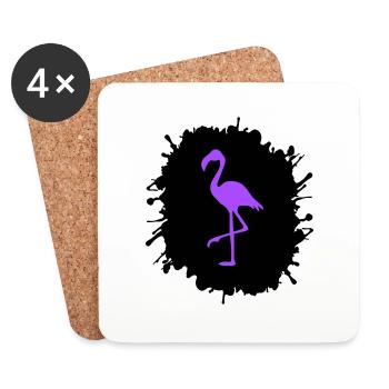 flamingo splatter - Untersetzer (4er-Set) - Weiß - Vorne