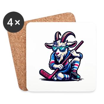 Eisfeld Hockey Ziege Torwart Team Design - Untersetzer (4er-Set) - Weiß - Vorne