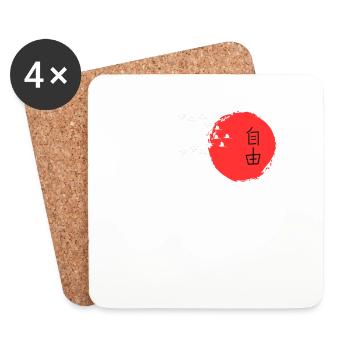 Japanese Character Art - ApriNoeScor - Coasters (set of 4) - white - Front