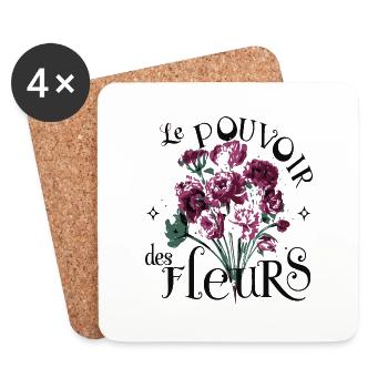 Le pouvoir des fleurs - Coasters (set of 4) - white - Front