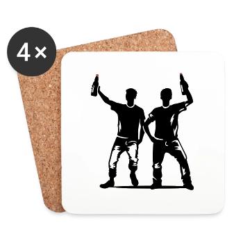 Drinker Silhouette Icon - Coasters (set of 4) - white - Front