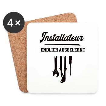Installateur Ausbildung Bestanden Azubi Lehre - Untersetzer (4er-Set) - Weiß - Vorne