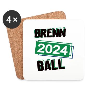Brennball Spieler Team Turnier Mannschaft in 2024 - Untersetzer (4er-Set) - Weiß - Vorne