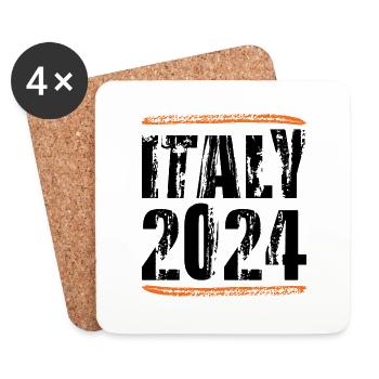 Italien 2024 Spruch - Untersetzer (4er-Set) - Weiß - Vorne