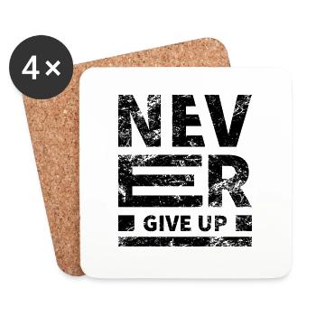 Vintage Never Give Up Grunge Texture - Coasters (set of 4) - white - Front