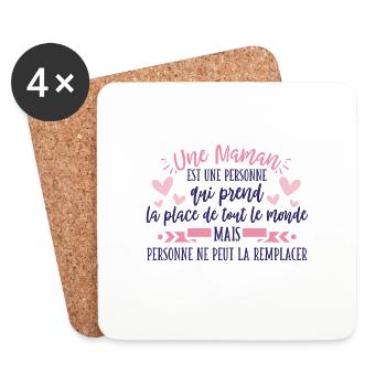 Une Maman est une personne - Dessous de verre (lot de 4) - blanc - Devant