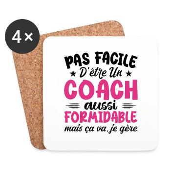 Amazing Coach Funny Coach Gift Idea - Coasters (set of 4) - white - Front