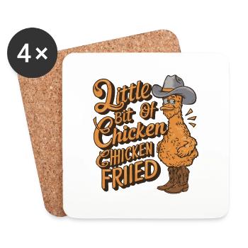 A Little Bit of Chicken Fried - Coasters (set of 4) - white - Front