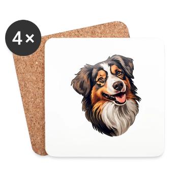 Australian Shephard loyal - Coasters (set of 4) - white - Front