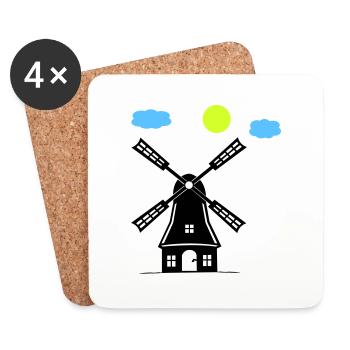 windmill - Coasters (set of 4) - white - Front