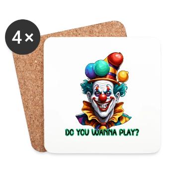 Clown / Zirkus / Fasching / Karneval / verspielt - Untersetzer (4er-Set) - Weiß - Vorne