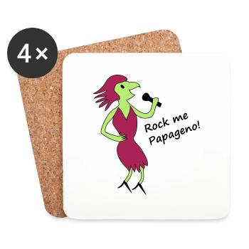 Papagena - in your desired colours - Coasters (set of 4) - white - Front