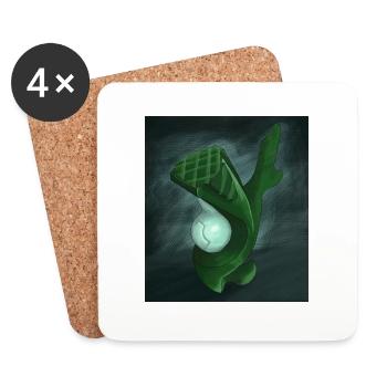 Abstract sculpture - Coasters (set of 4) - white - Front