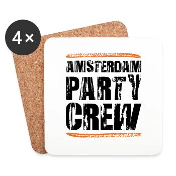 Amsterdam Party Crew - Coasters (set of 4) - white - Front