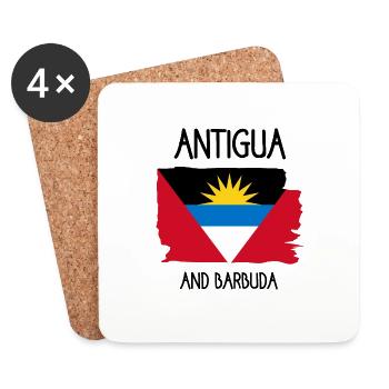 Antigua-et-Barbuda - Saint-Jean - Antilles - Dessous de verre (lot de 4) - blanc - Devant