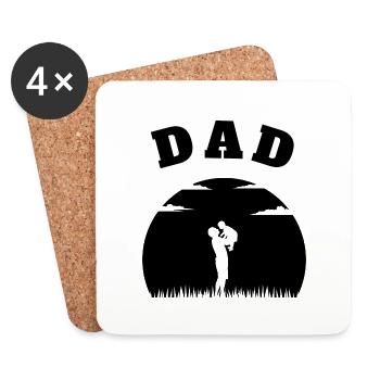 Papa Petit Fils Noir - Dessous de verre (lot de 4) - blanc - Devant