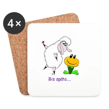To Späta...... Wolly Sheepling Gaming - Coasters (set of 4) - white - Front