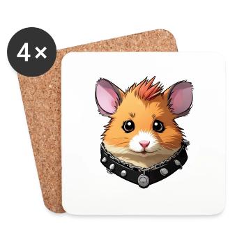 hamster rocker - Untersetzer (4er-Set) - Weiß - Vorne