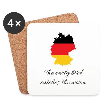 The early bird catches the worm - Untersetzer (4er-Set) - Weiß - Vorne