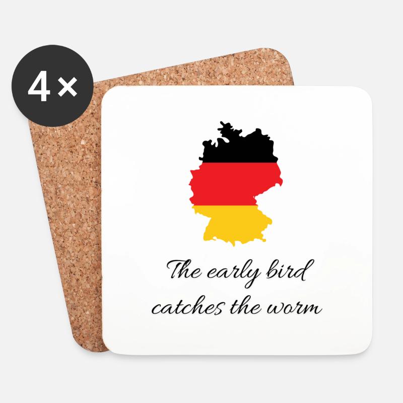 The early bird catches the worm - Untersetzer (4er-Set) - Weiß