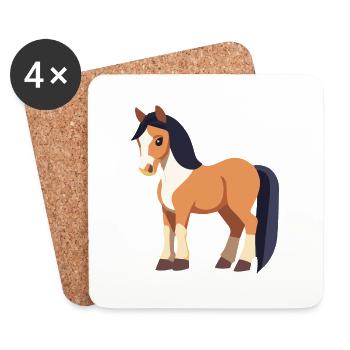 Cute Horse - Coasters (set of 4) - white - Front