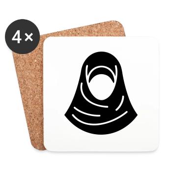 hijab headscarf muslim woman - Coasters (set of 4) - white - Front
