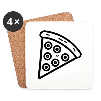 Pizza slice - Coasters (set of 4) - white - Front