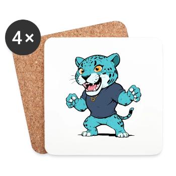 kleiner Jaguar - Untersetzer (4er-Set) - Weiß - Vorne